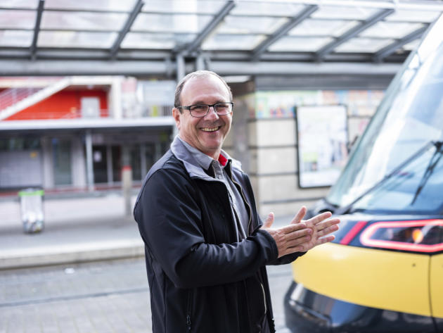 Philippe, tram driver in Strasbourg, April 26, 2022.