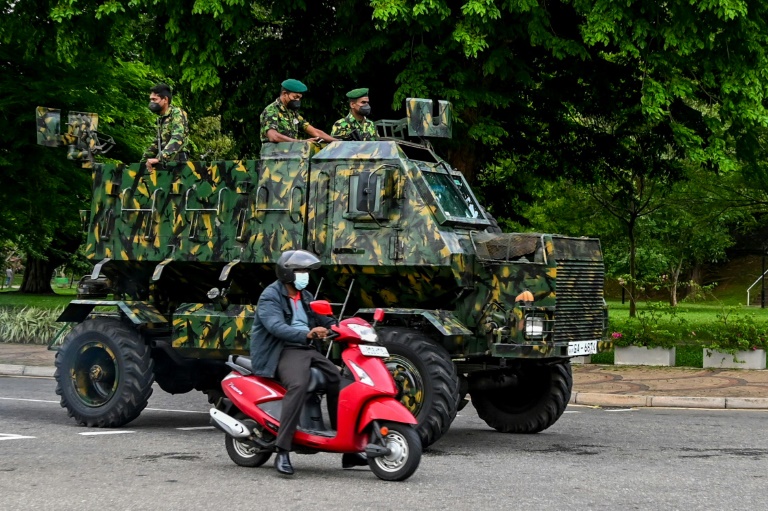 Soldiers aboard an armored vehicle on patrol in Colombo on May 13, 2022, Sri Lanka (AFP - ISHARA S. KODIKARA)