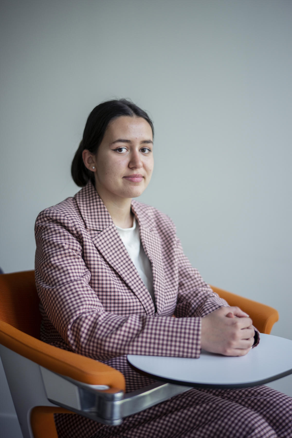 Dorssaf, 17, high school student, at Sciences Po Strasbourg, April 12, 2022.